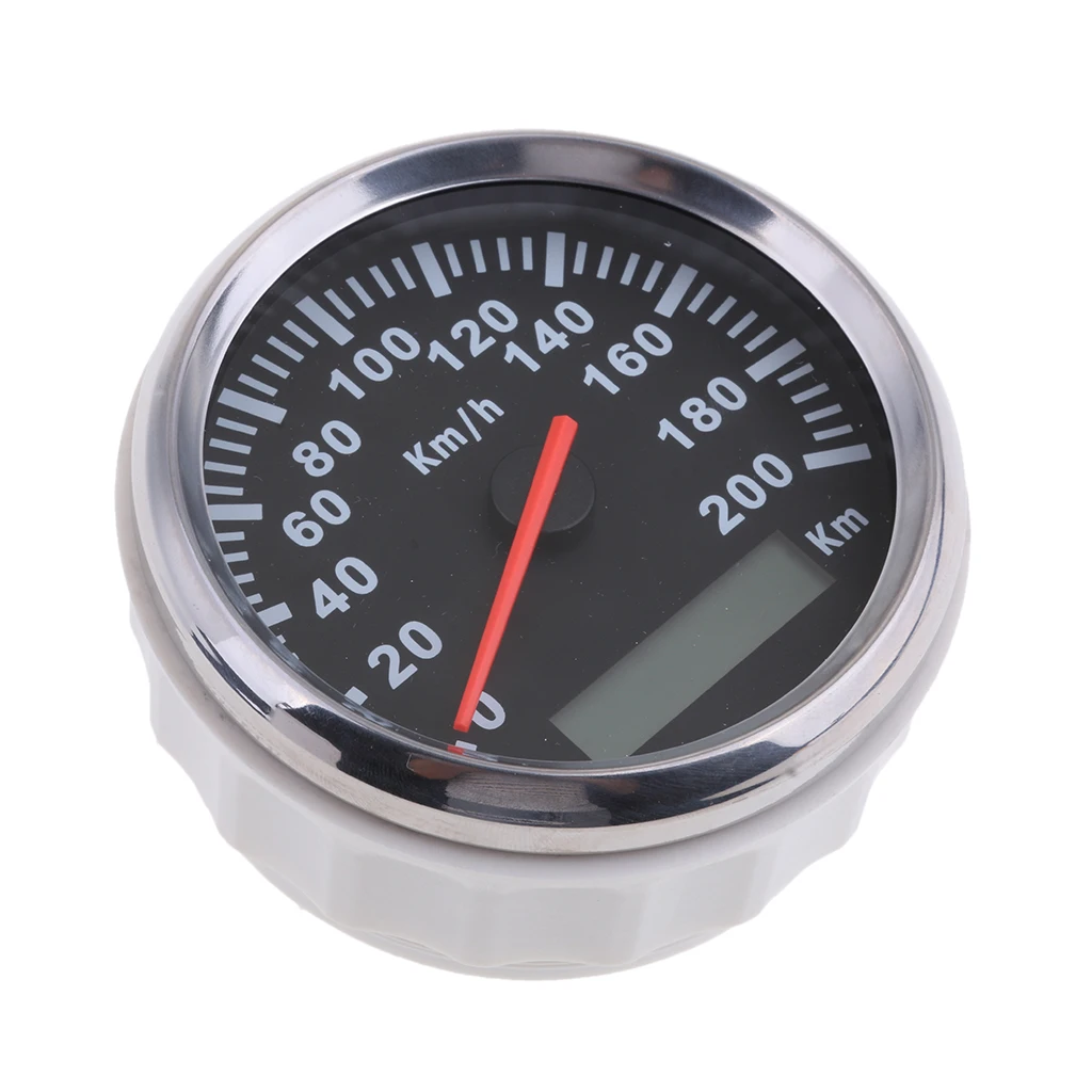 

Car Speedometer Stainless Waterproof White Digital Gauge 200km/h 85mm