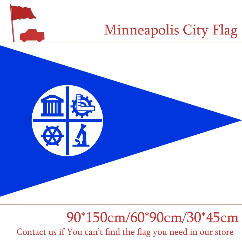 

Free shipping Minneapolis City Flag 3x5 Feet Printing Polyester 30*45cm Car Flag 90*150cm 60*90cm