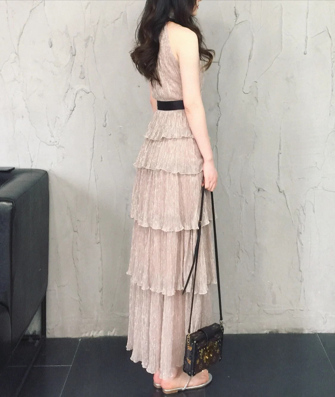 

Women Elegant Dress 2019 Summer New Sexy Halterneck Sleeveless Dresses Vintage Ladies Party Flounce Layer Cake Dresses Vestidos