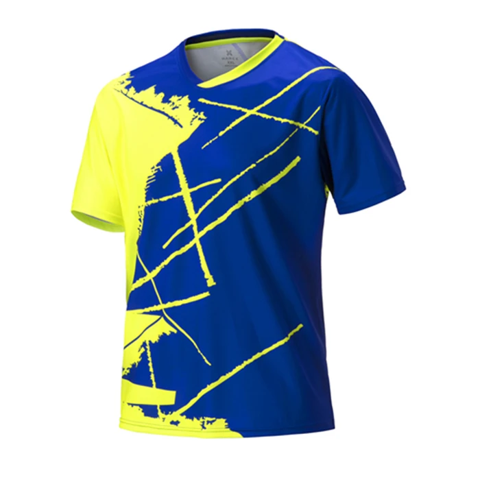 Уличные быстросохнущие дышащие теннисные рубашки для мужчин и женщин, спортивные футболки для бега, одежда для бадминтона, командные футболки для игры в гольф, настольный теннис, топы - Цвет: X1640 Men blue