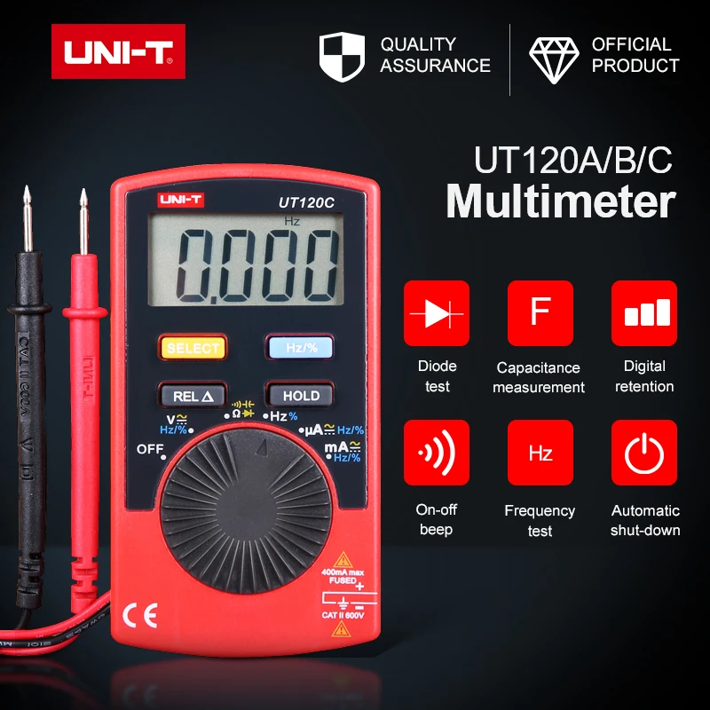 Цифровой мультиметр UT120A/UT120B/UT120C карманный размер автоматическое отключение