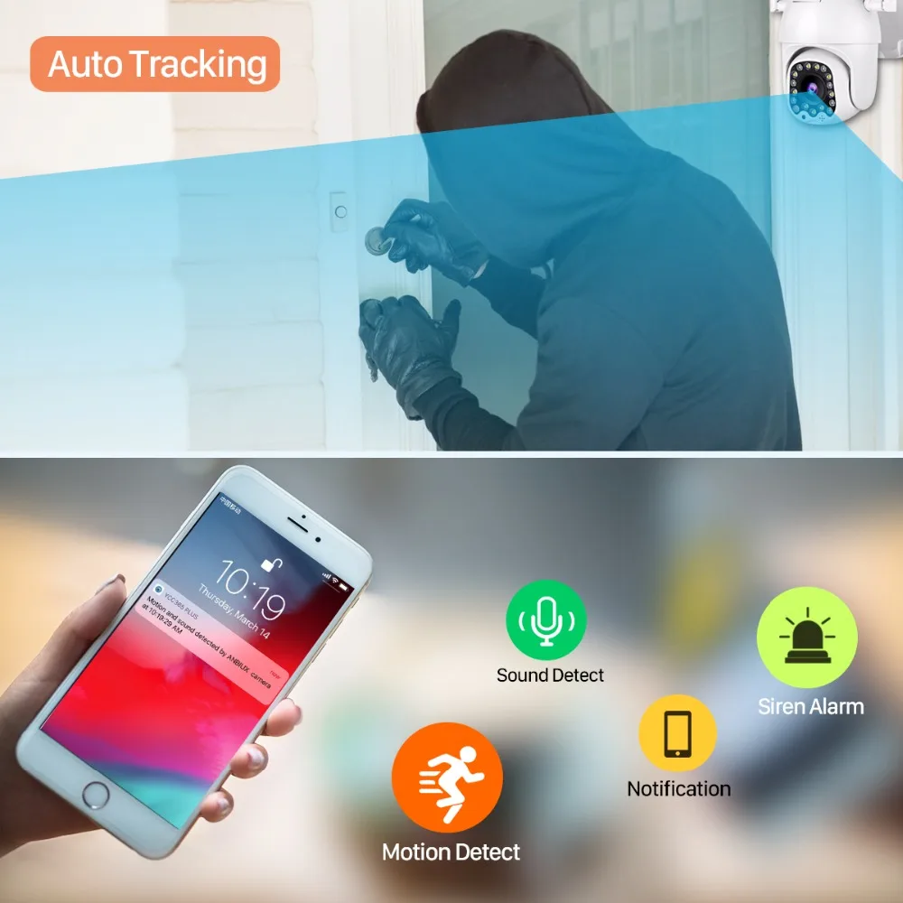 Besder 1080P Wifi PTZ IP камера наружная сигнализация с сиреной светильник облако Авто слежение домашняя камера безопасности Видеонаблюдение CCTV