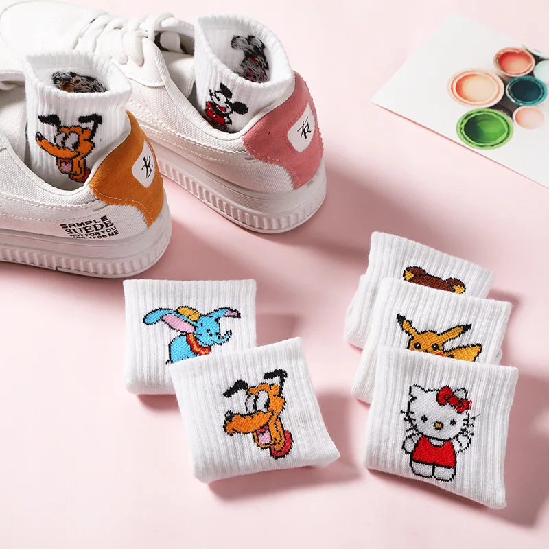 Cartoon Character Cute Socks Women Harajuku Cute Patterend Ankle Socks Hipster Skatebord Ankle Funny Socks Female