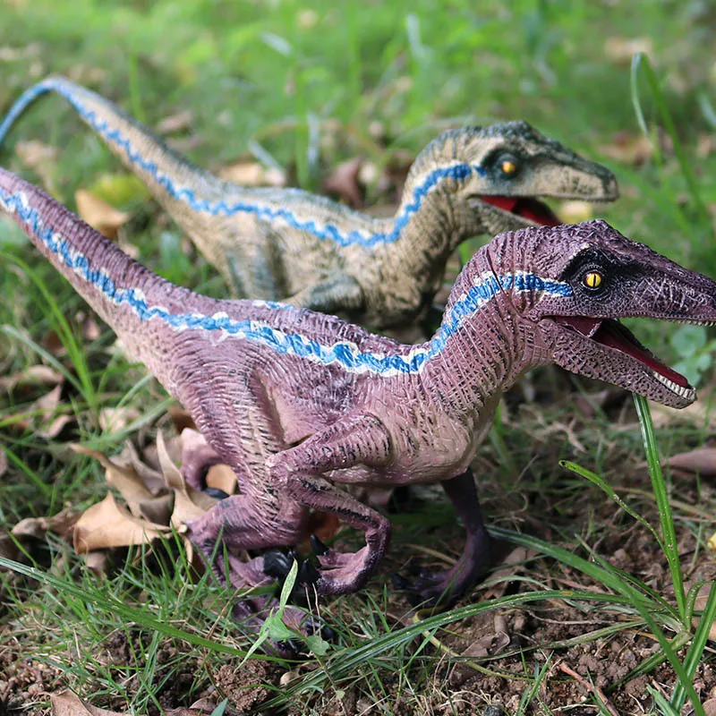 1 шт., разноцветные вечерние игрушки в виде динозавра с изображением большого Велоцираптора, развивающие фигурки животных для детей, популярная коллекция Юрского периода