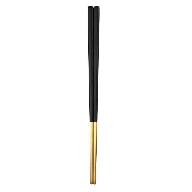 Dinnerware Set Travel Cutlery Set Camping Tableware Reusable Utensils Set with Spoon Fork Chopsticks Straw Portable Case BB50CJ - Цвет: black chopsticks gol