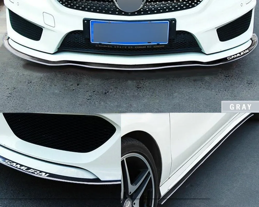 8.2ft черный карбоновый автомобильный резиновый передний бампер для губ юбка в полоску спойлер подзор Защита подбородка Авто Внешние автомобильные принадлежности