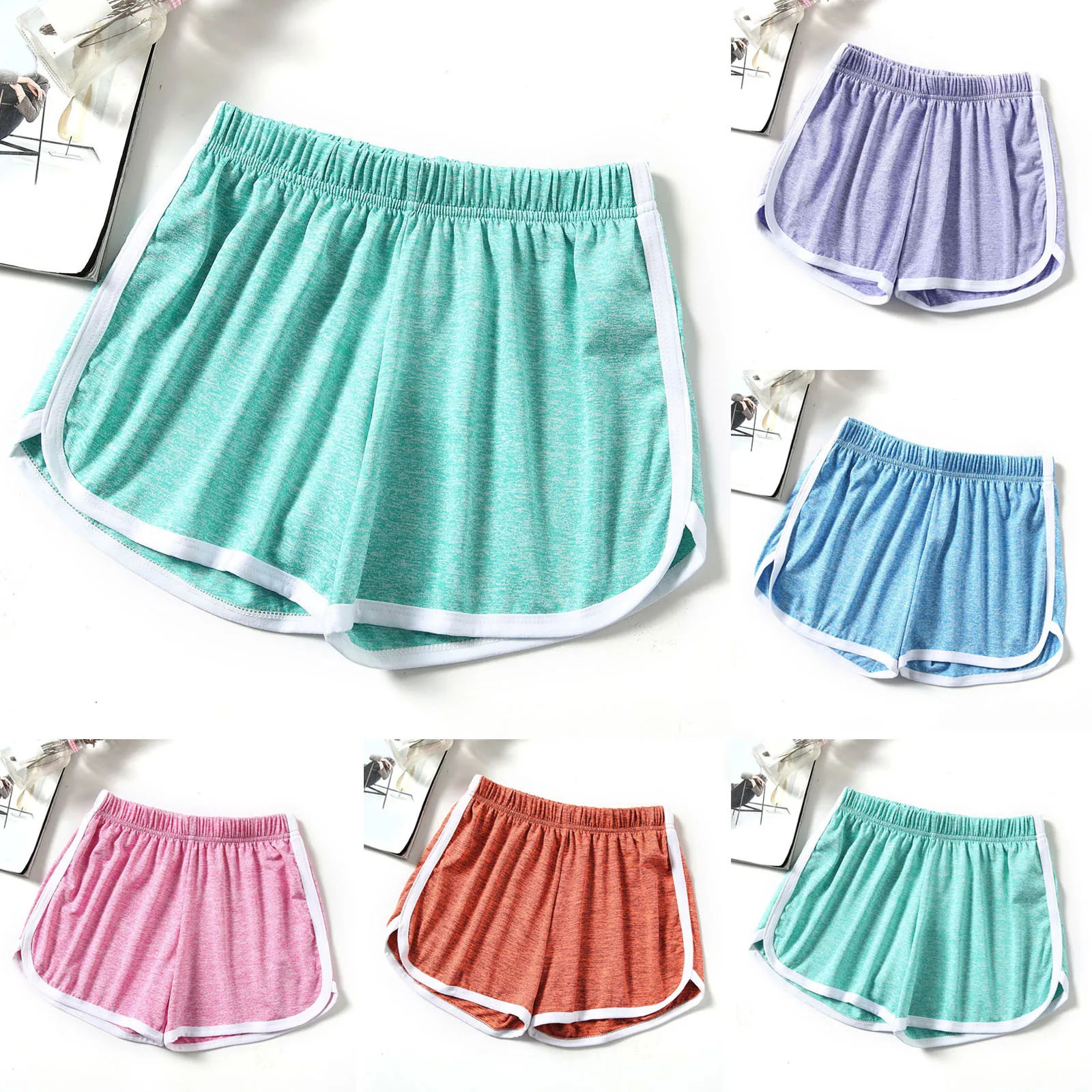 

Sports Shorts Women Summer 2022 New Candy Color Anti Emptied Skinny Shorts Casual Lady Elastic Waist Beach Correndo Short Pants