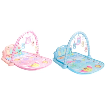 

Infant Baby Hanging Cartoon Animal Rattles Piano Music Play Mat Newborn Early Educational Carpet Toys for Children