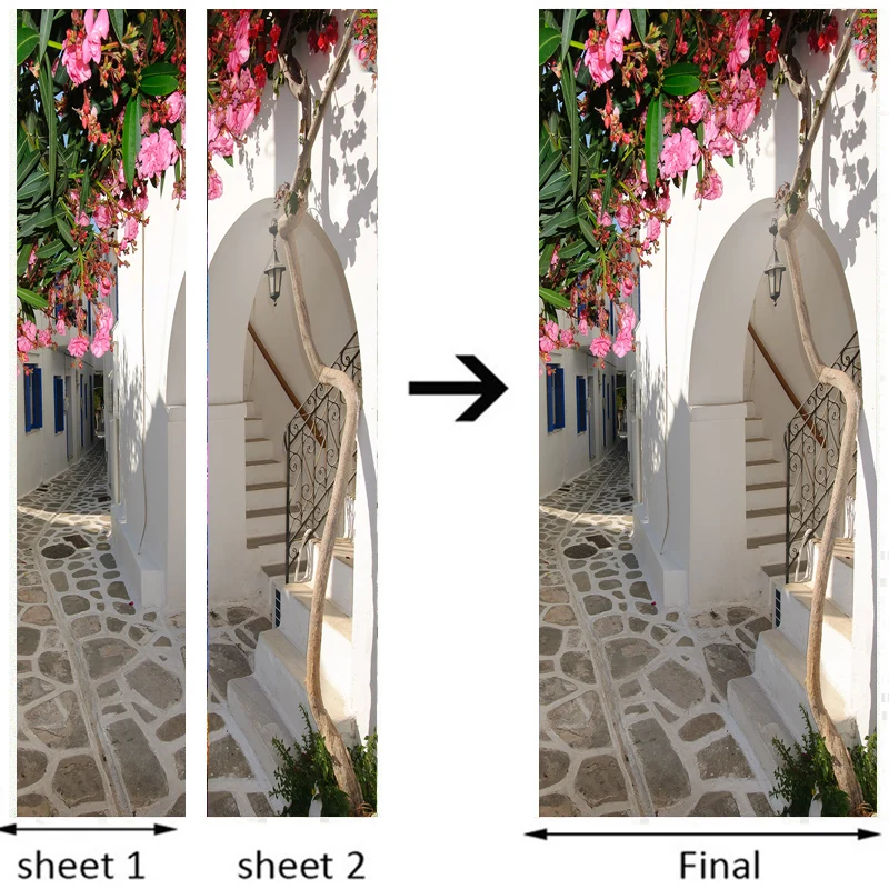 현대 간단한 거리 벽지 3D 문 스티커 거실 침실 PVC 자체 접착 방수 홈 장식 포스터 벽 스티커