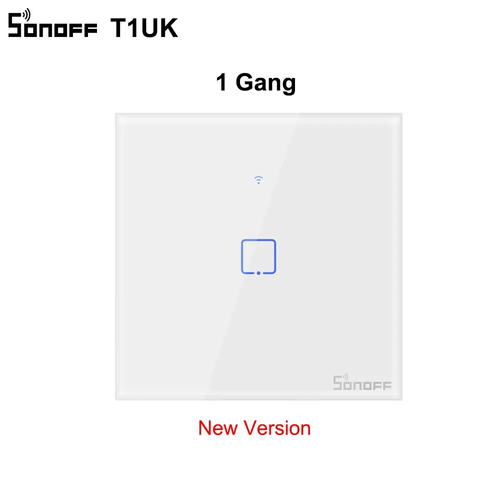 Интеллектуальный выключатель света Sonoff T1 Smart WiFi RF/приложение/сенсорный экран Управление настенный светильник Переключатель 1/2/3 банда 86 Тип UK Панель настенный сенсорный светильник переключатель умный дом пульт дистанционного управления - Комплект: New version T1 UK 1C