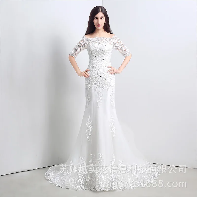 White Lace Boho Mermaid Trouwjurken Halve Mouwen Uit De Schouder Strand Bruidsjurken Elegante Bruidsjurken Trouwjurk White Lace Boho Mermaid Trouwjurken Halve Mouwen Uit De Schouder Strand Bruidsjurken Elegante Bruidsjurken Trouwjurk