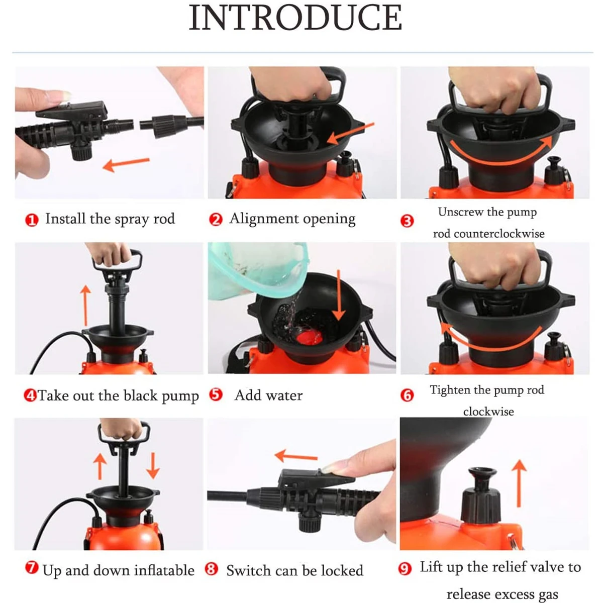 Air Pump 5L Knapsack Sprayer for Lawn Garden Disinfection Cleaning Sprayer, Gardening Irrigation Tool Hand Pressure Spray Bottle