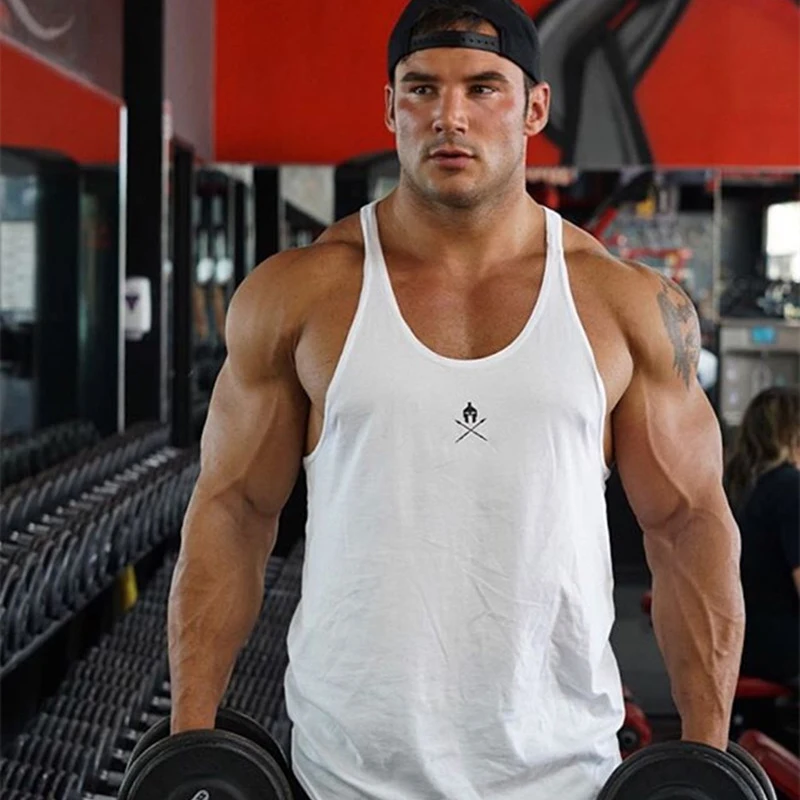 

Muscular men's fitness fashion sports undershirt jogger brand men's vest outdoor leisure exercise shirt men's clothing