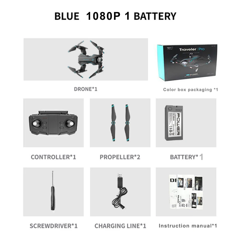 blue 1080P 1B Box S20W 4K Full HD Двойная камера Радиоуправляемый Дрон оптический поток позиционирования слежения за мной Квадрокоптер Профессиональный wifi FPV Shakeproof вертолет - Цвет: blue 1080P 1B Box