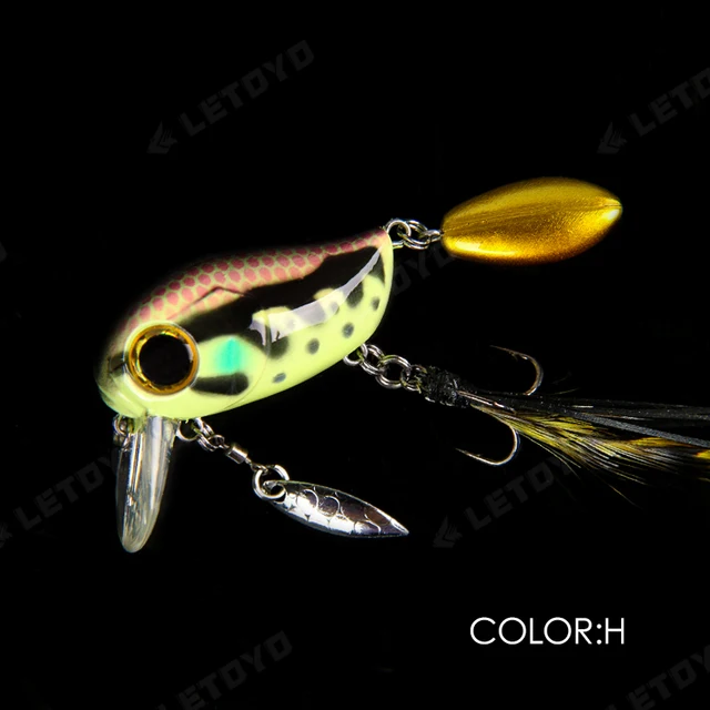 LETOYO Floating Fishing Lure Crank 40mm 8g Freshwater Bass Crankbait Surface Artificial Hard Baits With Spoon Wobblers Wake Bait H