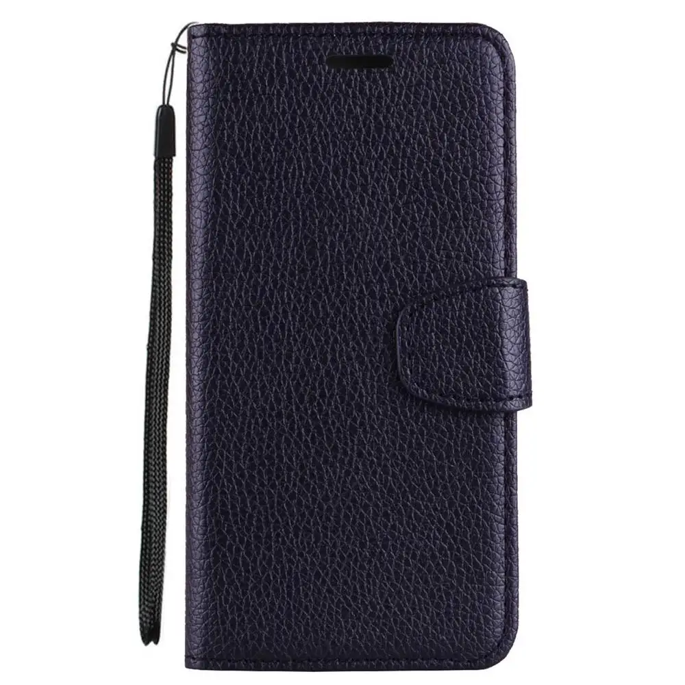 Черный Кожаный бумажник lychee с откидной крышкой для iPhone 5 5S SE 5C 6 7 8 6S Plus XS Max XR X слот для карт чехол для смартфона - Цвет: Черный