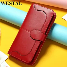 Женский кошелек WESTAL из натуральной кожи, женские кошельки, Длинные кошельки, женский клатч, держатель для карт, портмоне для женщин, сумки для денег Женский кошелек WESTAL из натуральной кожи, женские кошельки, Длинные кошельки, женский клатч, держатель для карт, портмоне для женщин, сумки для денег