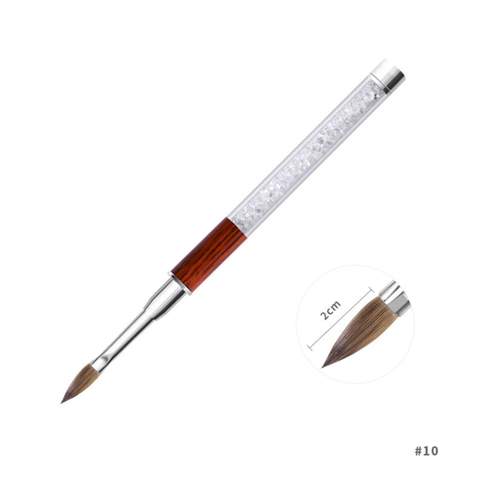 8 Rhinestone Handle 1 шт., чистый норковый волос, колинские акриловые деревянные Стразы, ручки для дизайна ногтей, кисти для профессионального маникюра, инструменты для красоты ногтей - Цвет: 8 Rhinestone Handle