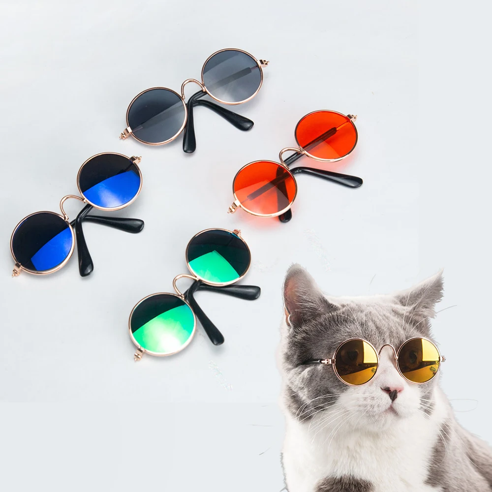 Cat Sunglasses Cat And Dog Petcare Smart Glasses Sunglasses color: Black frame|round black|round blue|round coffee|round Gradient blue|round green|round multicolor|round pink|round purple|round red|round red reflective|round transparent|round yellow|round yellow reflect