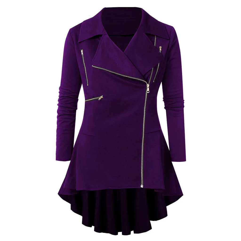 Женский кардиган, шерстяное пальто, одноцветное, с длинным рукавом, элегантное пальто на молнии, верхняя одежда, Тренч, пальто с отворотом, коммутируемые куртки, Новинка