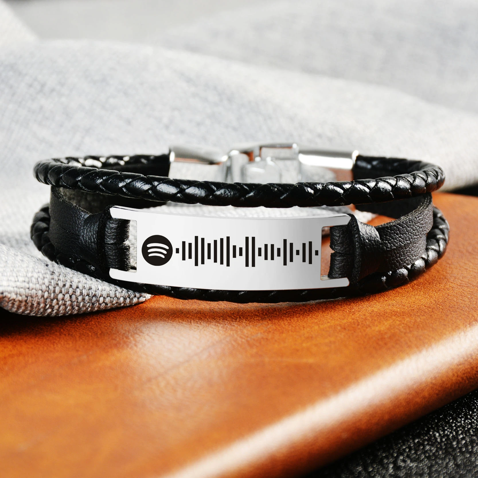 personalized music spotify code bracelet for women men leather rope bracelet custom laser engraving music song code jewelry customized bracelets aliexpress