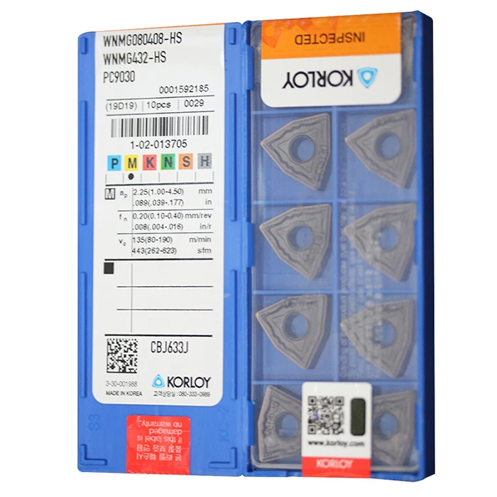 Корея KORLOY WNMG080404-HS PC9030 WNMG080408-GR NC3020 WNMG080408-GR NC6210(10 шт./лот) резец для внутренней обточки вставки