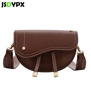 

Small Saddle Crossbody Bags for Women PU Leather Luxury Tote Handbags Designer Small Lady Solid Hasp Shoulder Messenger Bag