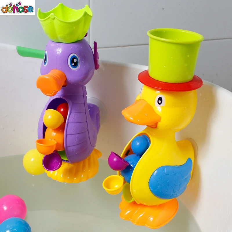 Kids Shower Bath Toys Cute Duck Waterwheel Dolphin Toys Baby  Faucet Bathing Water Spraying Tool Wheel Type Dabbling Toy No box