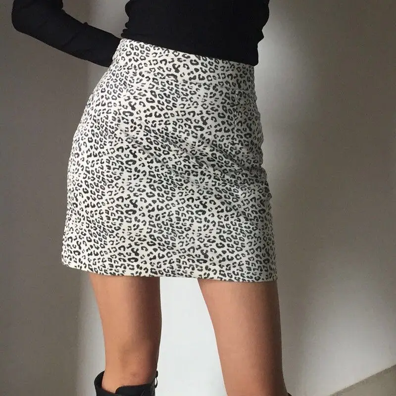 New Fashion Sexy Leopard Print Mini Skirts Casual Streetwear Pencil Aline Skirt Women Summer High Waist Skirt faldas mujer moda