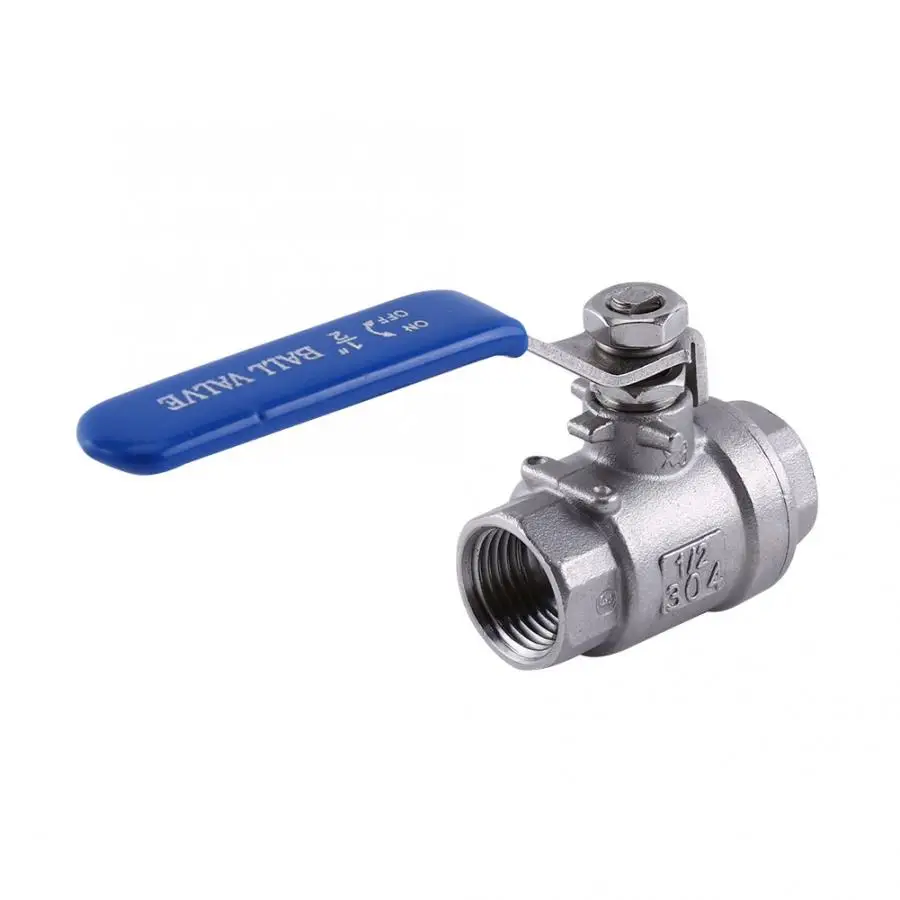 YIUS 1/2 NPT Full Port 2 Way Rotary Lever Stainless Steel SS304 Two Pieces Ball Valve WOG1000 