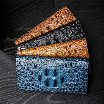 

Hot Sale Genuine Leather Men Wallets Crocodile Pattern Long Design Men's Wallet Multi-functional Clutch Bags Coin Purse Dropship