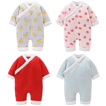 

Newborn Baby Kimono Baby Rompers Toddler Baby Girl Short Sleeve Romper Strawberry Printed Infant Jumpsuit Romper Baby Clothes