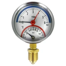 Термоманометр радиальный 1/2" Tim 6 bar / 120°С Термоманометр радиальный 1/2" Tim 6 bar / 120°С