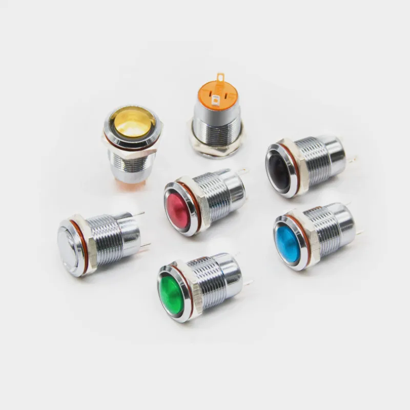 Oxygen Self-locking/Self-reset 12 mm Metal Button Switch Arc Surface Waterproof Reset Start Door Bell Small Round