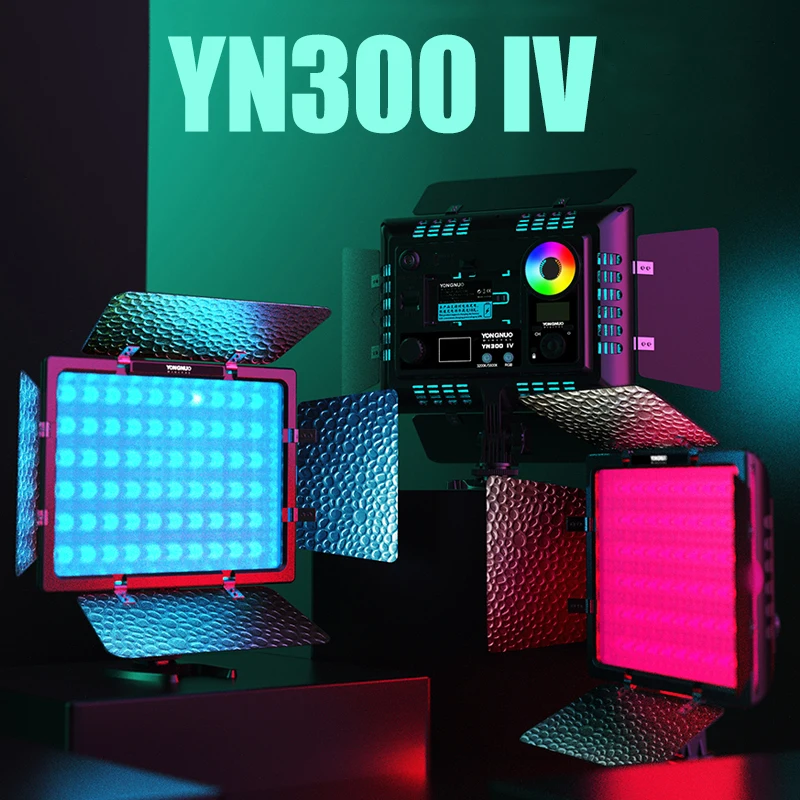 

Yongnuo YN300 IV RGB Panel LED Video Light 3200k-5500K RGB Full-Color Professional Photography Lighting for Studio Video