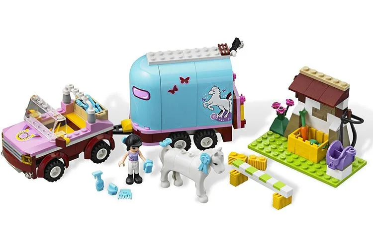 

BELA 10161 3186 Emma's Horse Trailer Figures Compatible Legoinglys Friends Girls Playmobil Building Blocks Bricks Toys