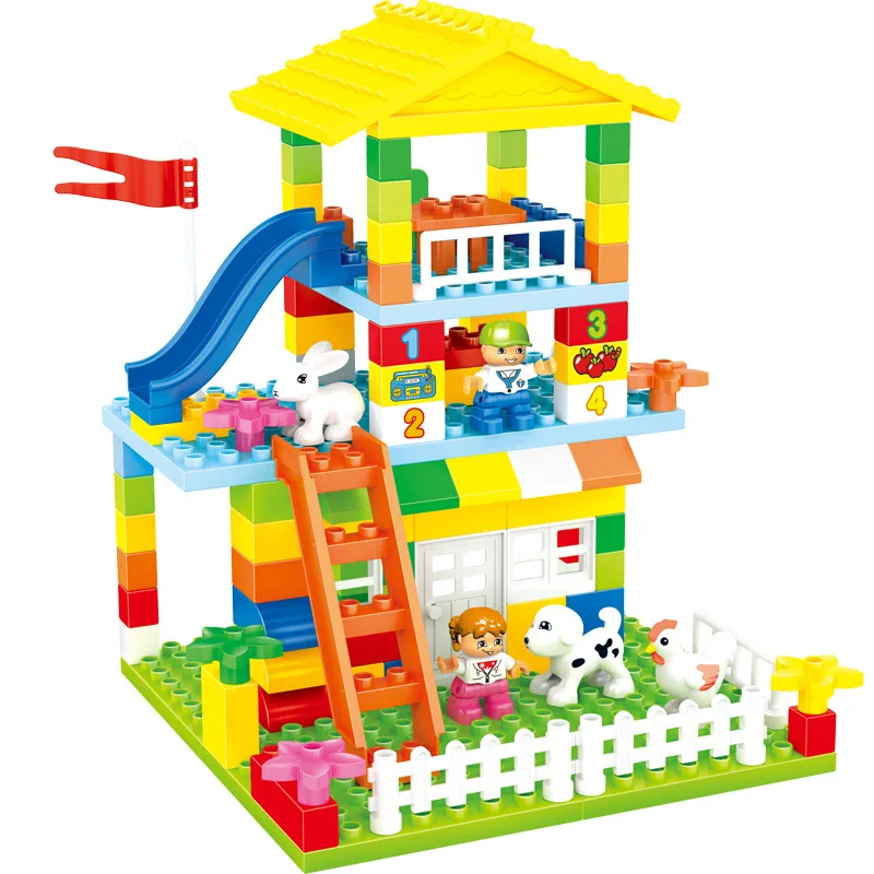 

148PCS Dreamland Large Particle Building Blocks Assemble Bricks Compatible Legoinglys Duploed Bricks Figure Educational Kid Toys
