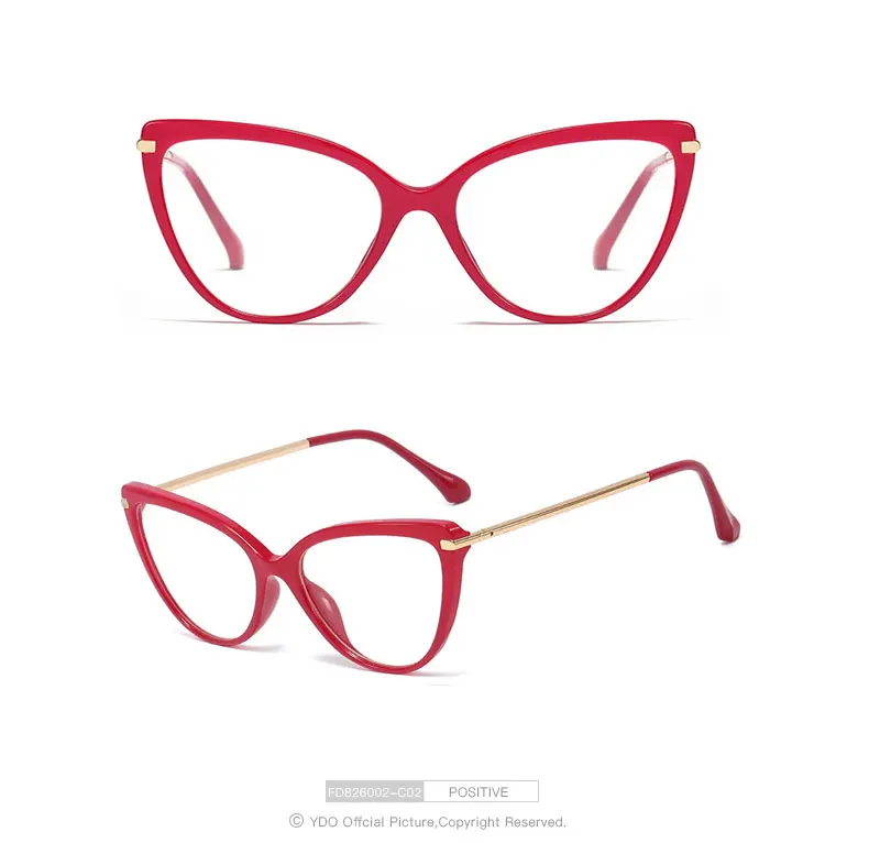 YDO ретро очки Женская оправа бренд кошачий глаз очки с диоптриями при близорукости оправа сексуальные женские очки ультралегкие компьютерные очки