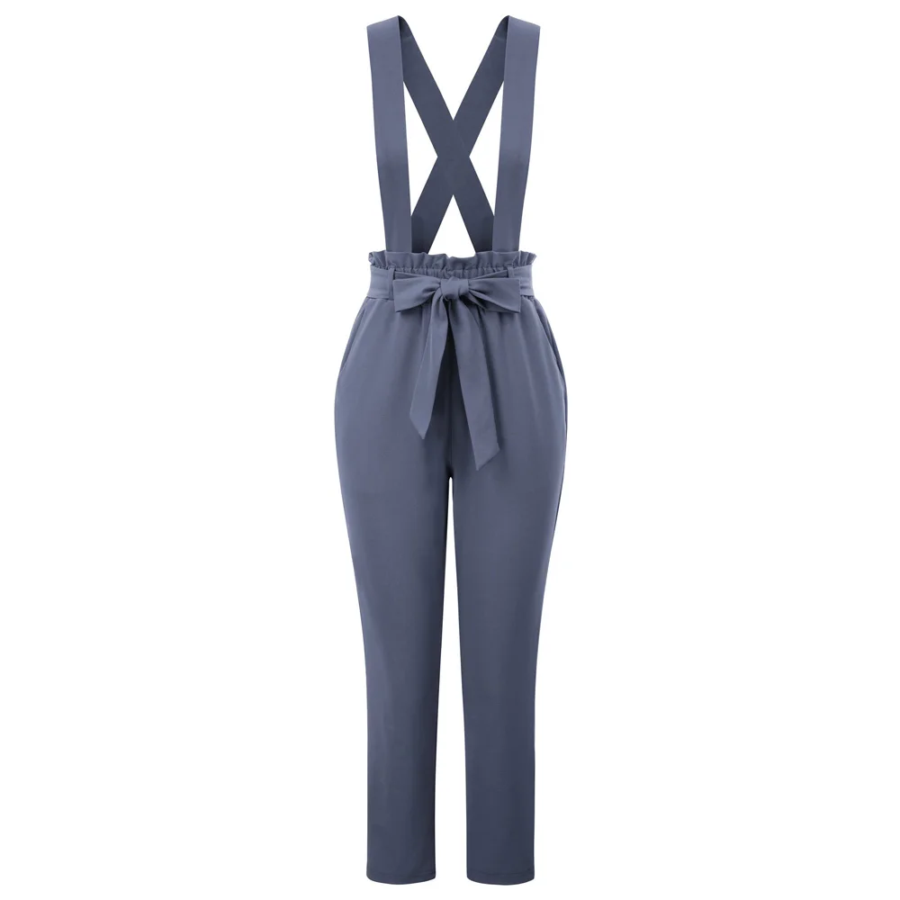 Women's Pants Autumn Ladies solid color Pants Elastic Waist Cropped Length Trousers Loose Streetwear Pantalones