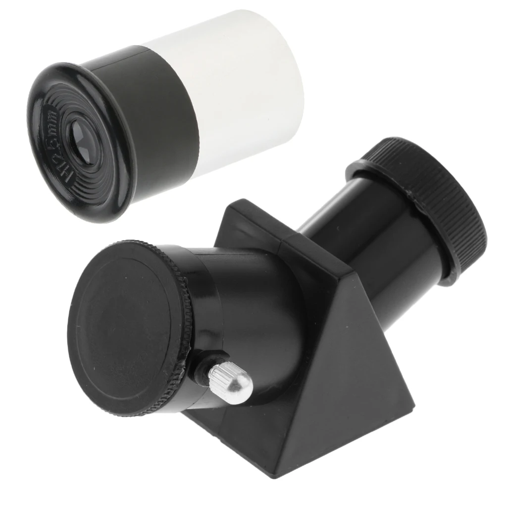 H12.5mm 0.965inch Telescope Eyepiece Fully Multi-coated Metal 35 Degree Field for Astronomy + 45 Degree Diagonal Prism