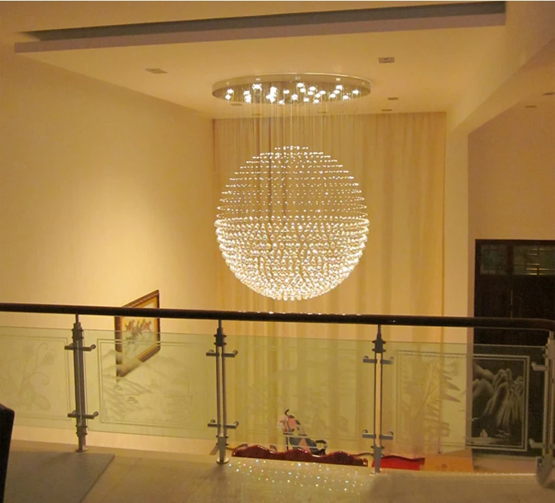 Большой шар хрустальная люстра светильник торговый центр лобби люстра светильник ing ширина 150 см