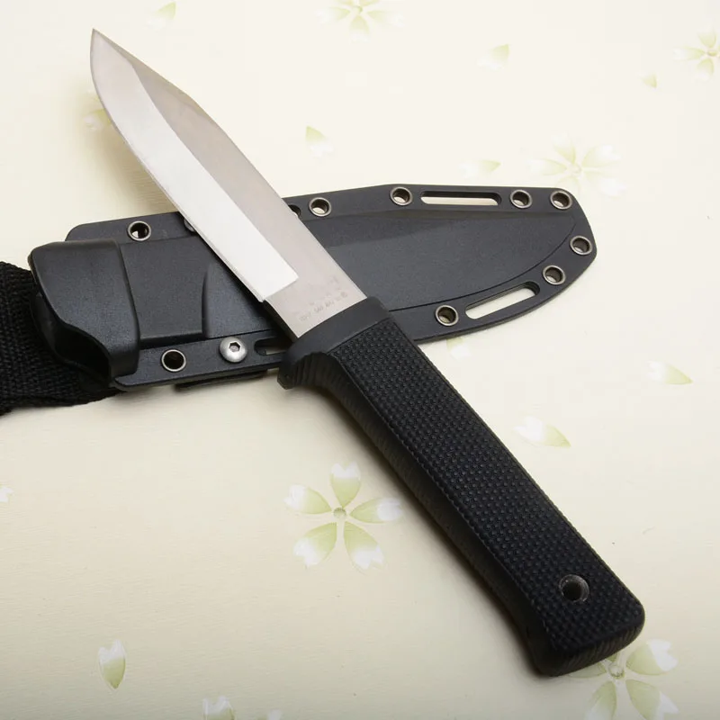 COLD 28109 straight Knife 5cr15 Blade Long Kraton Handle Outdoor Camping Hunter Fishing knives Tactical Survial pocket EDC Tools