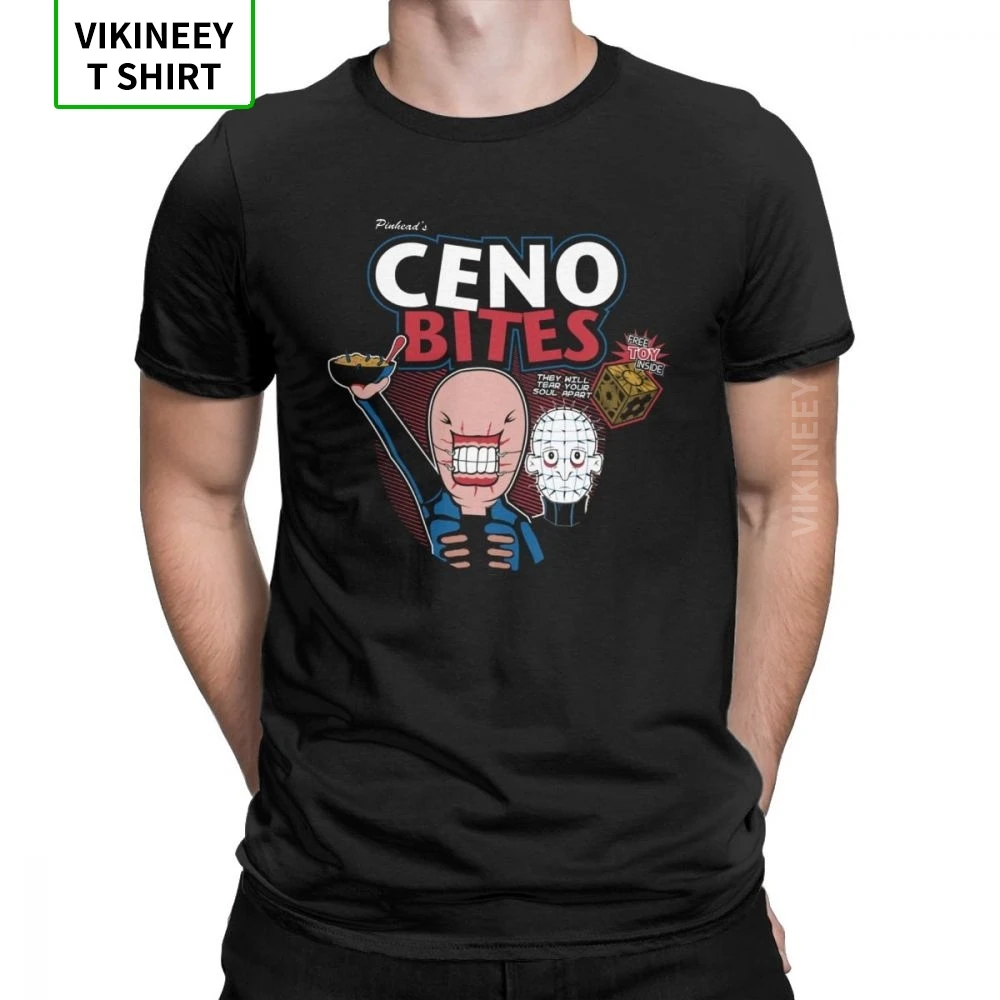 

Ceno Bites T-Shirts Men 100% Cotton T Shirt Horror Movie Scary Friday the 13th Jason Voorhees Freddy Short Sleeve Tee Plus Size