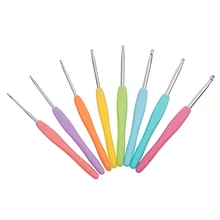 8 шт. 2,5-6,0 мм микс крючков для вязания крючком спицы для женщин мама инструменты для изготовления подарка «сделай сам» включают 10 шт. маркеров для стежков бонусом