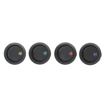 

4Pcs 3 pins ON-OFF SPST Rocker Switch 12V led rocker switch Led Dot Light LED illuminated Car Dashboard Dash Boat Toggle