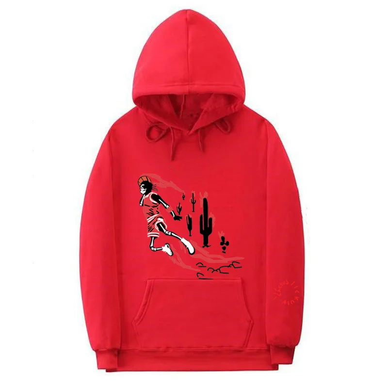 19SS Travis Scotts Hoodies Men Women Jordan X Travis Scotts Hoodie Sweatshirt Cotton Swag Print Cactus Jack Hooded Hoody - Цвет: Красный