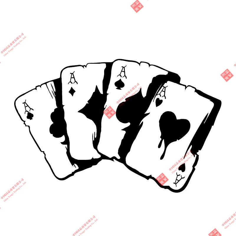 Funny Car Sticker Retro Poker Joker Skeleton Spades Ace Anime Decal Decor for RV Auto Motocross Racing Laptop Trunk Wall