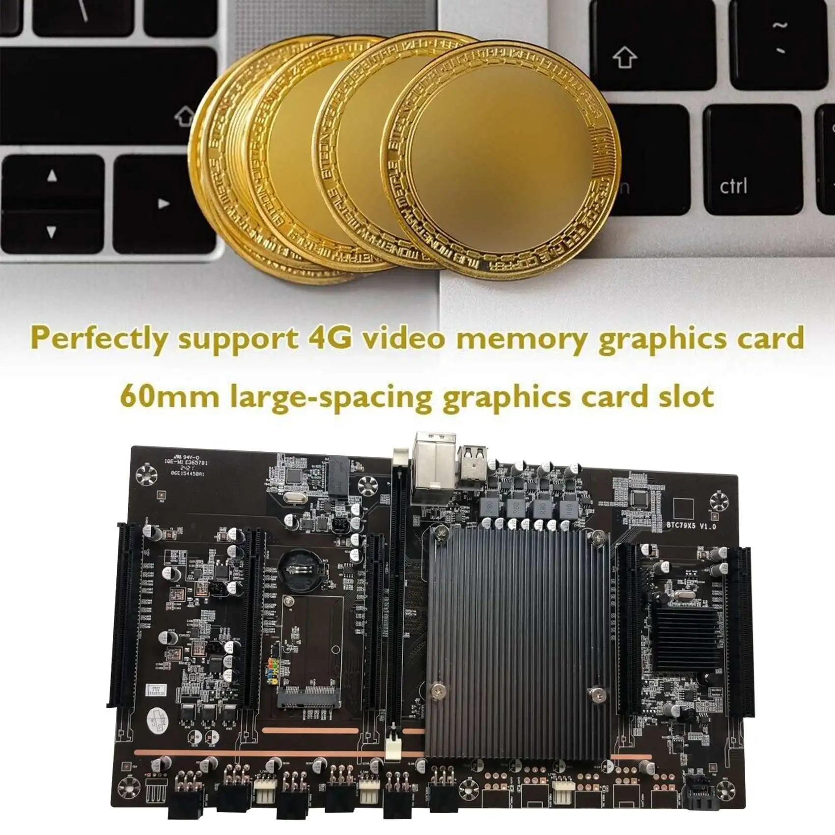 X79 H61 BTC Mining Motherboard LGA 2011 DDR3 Supports 32G 60mm Pitch Support RTX3060 3080 Graphics Card for BTC Miner latest motherboard for pc