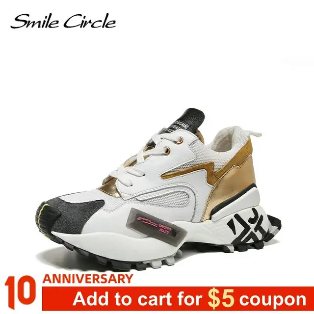 $US $41.36 Smile Circle Women Sneakers Flat Platform shoes Genuine Leather Breathable casual Ladies sneaker 20