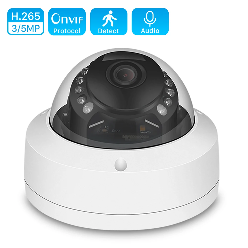 5MP 3MP 2MP аудио ip-камера PoE 48V 5MP 2560*1920 Антивандальная 20M камера ночного видения домашняя камера безопасности электронная почта сигнализация купольная камера IP